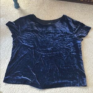 NWOT J. Crew Women's Blue Velvet Top SZ S